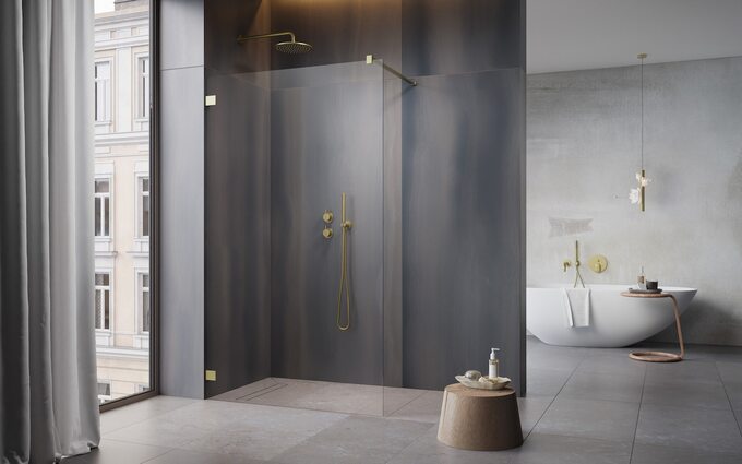 Radaway kabina prysznicowa Essenza Pro Brushed Gold Walk-in