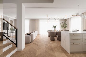 Eleganckie wnętrze zatopione w beżach, projekt: Architektownia 