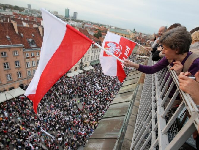 Marsz "Obudź się Polsko" w Warszawie (fot. PAP/Paweł Supernak)