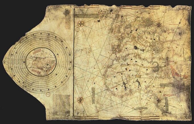 Mapa Kolumba, narysowana w Lizbonie ok. 1490 r.