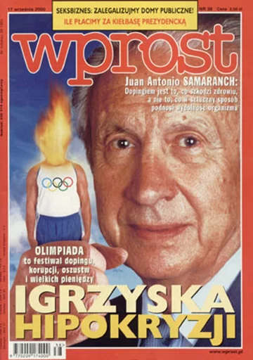 Okładka tygodnika Wprost nr 38/2000 (929)