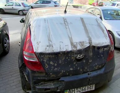 Miniatura: Ostrzelany samochód na ukraińskich...