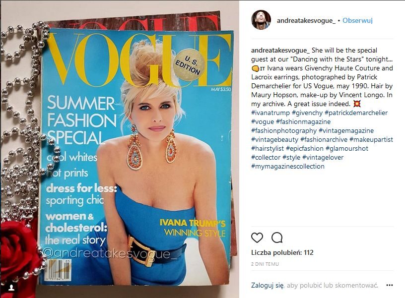 Młoda Ivana Trump na okładce Vogue 