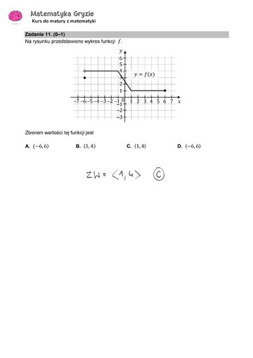 Zadanie 11 &ndash; Matura 2024. Matematyka &mdash; poziom podstawowy, Formuła 2015 &mdash; arkusze z&nbsp;odpowiedziami