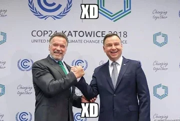 Mem po spotkaniu Andrzeja Dudy z Arnoldem Schwarzeneggerem 