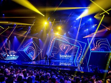 Scena z konkursu piosenki Eurowizji w 2020 r.