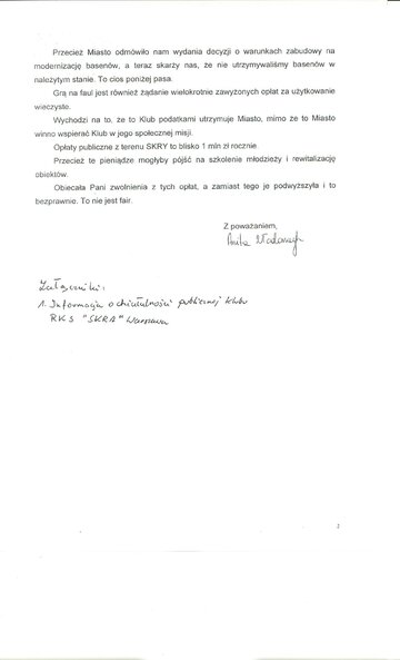 Pismo Włodarczyk do&nbsp;HGW str 2