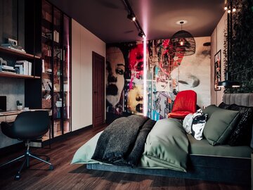 Pok&oacute;j nastolatki zaaranżowany w&nbsp;stylu loft, projekt:  Mango Investments