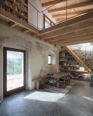 Stone and Water powstał w ruinach XIX-wiecznej strażnicy granicznej. Kamienne mury i współczesna architektura tworzą tu harmonijną całość 