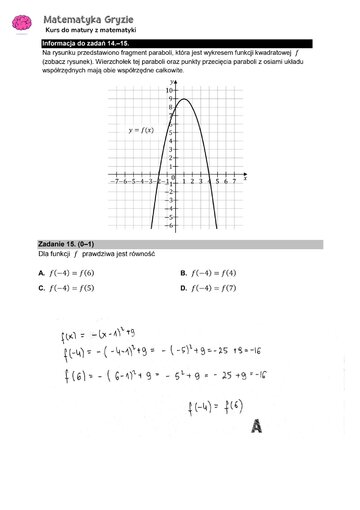 Zadanie 15 &ndash; Matura 2024. Matematyka &mdash; poziom podstawowy, Formuła 2015 &mdash; arkusze z&nbsp;odpowiedziami