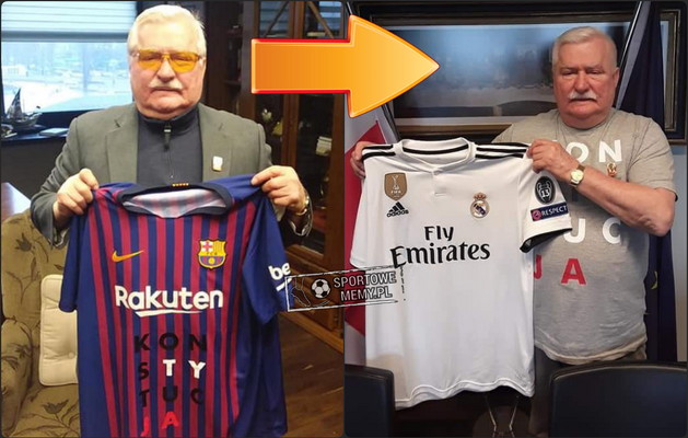 Miniatura: Lech Wałęsa zmienił klub? Najpierw...