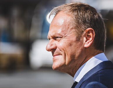 Miniatura: Donald Tusk żywiołowo gestykulujący przy...