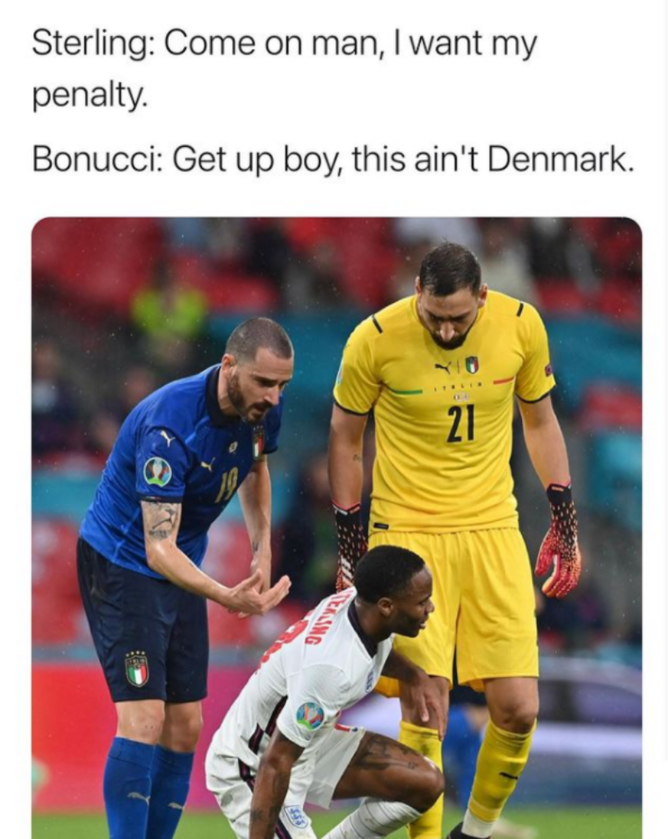 Sterling chciał rzutu karnego, ale to nie mecz z Danią... 