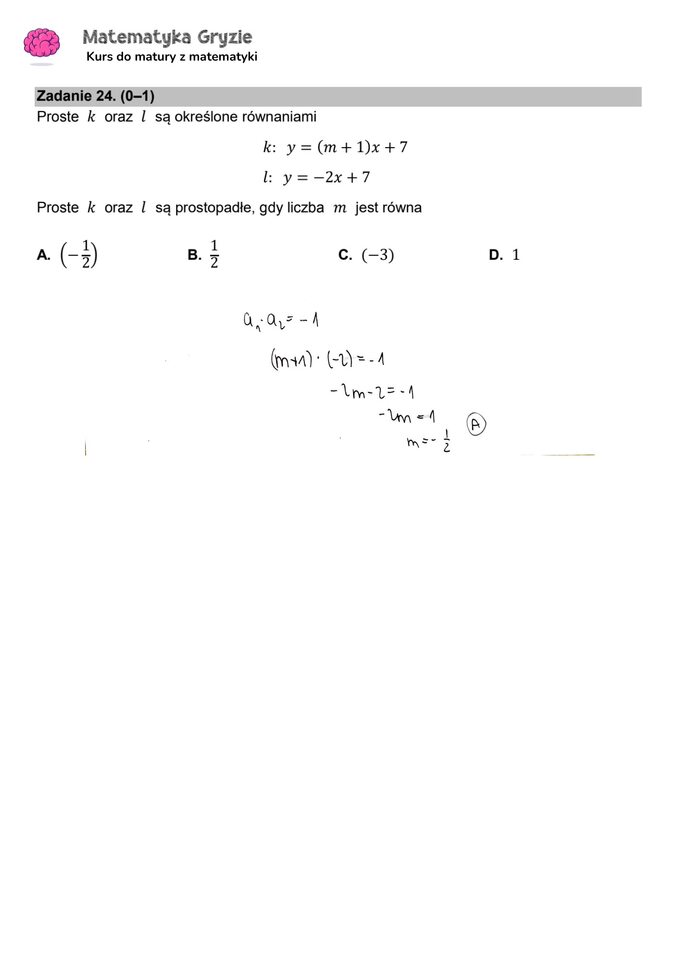 Zadanie 24 – Matura 2024. Matematyka — poziom podstawowy, Formuła 2015 — arkusze z odpowiedziami