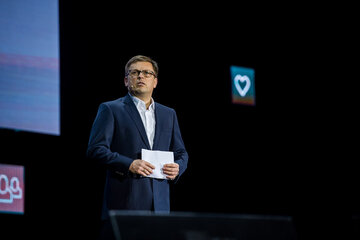 Piotr M. Śliwicki podczas premiery iHestii w ERGO ARENIE