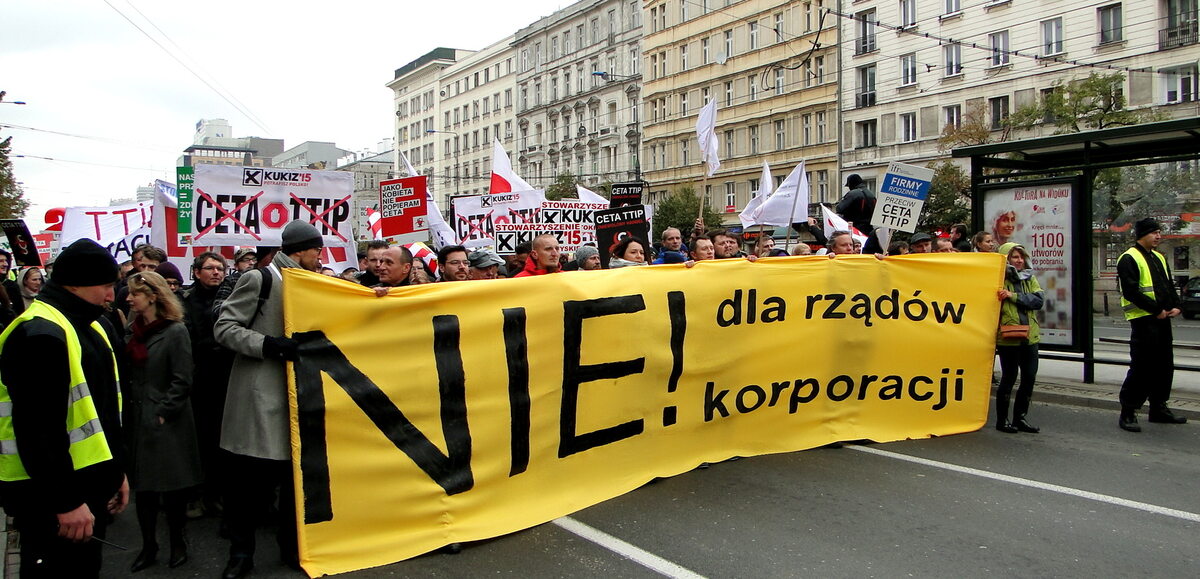 Protest przeciwko CETA w Warszawie 