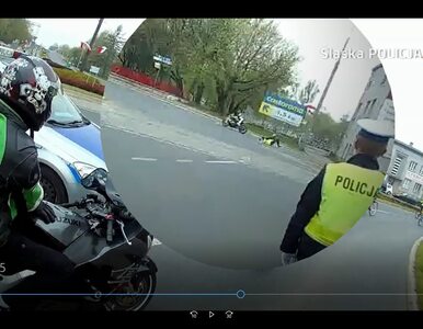 Miniatura: Motocyklista potrącił policjanta. Zobacz...