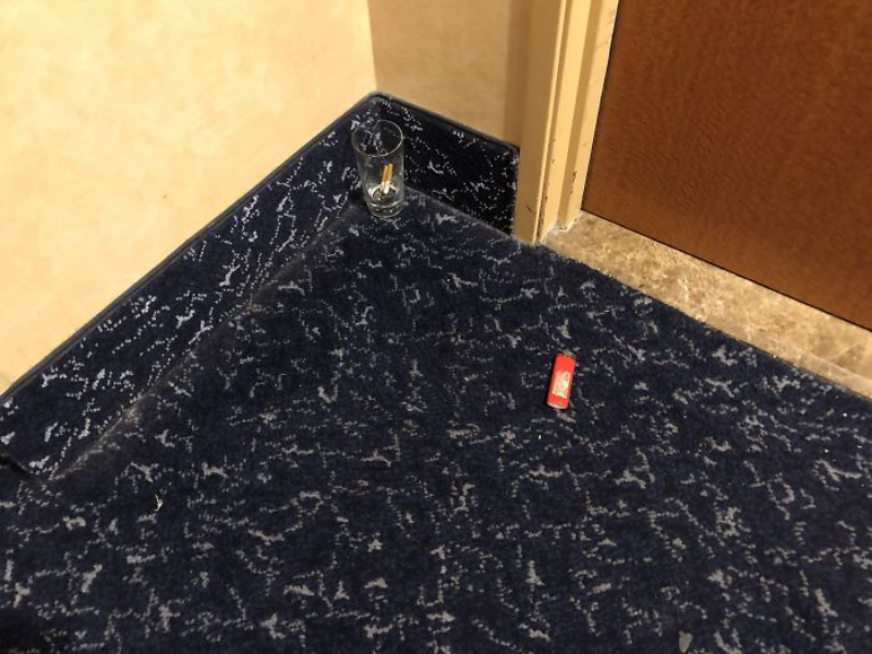 "Zakaz palenia w pokoju hotelowym, więc po prostu palmy w korytarzu" - ironizował jeden z internautów 