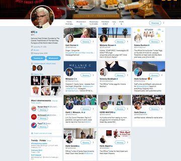 Obserwowani przez KFC użytkownicy na&nbsp;Twitterze