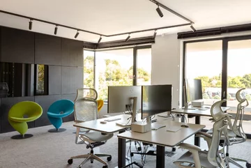 Biophilic design w przestrzeni biurowej – naturalne materiały, roślinność i światło dzienne tworzą środowisko sprzyjające koncentracji, dobrostanowi i komfortowi pracy, projekt: SAAN 