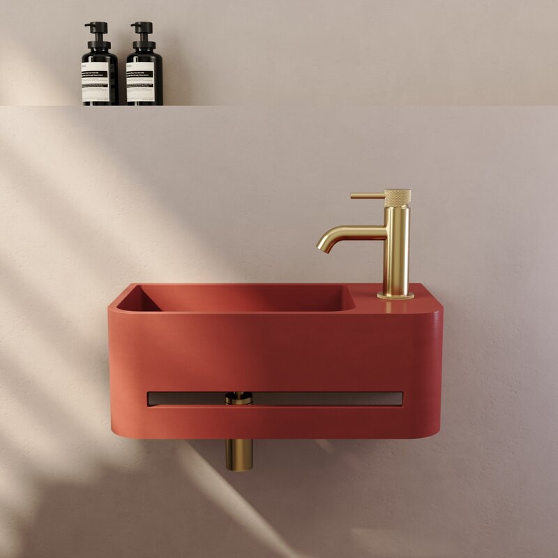 Umywalka z barwionego betonu