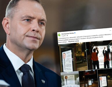 Miniatura: Plakaty z karykaturą Nawrockiego pojawiły...