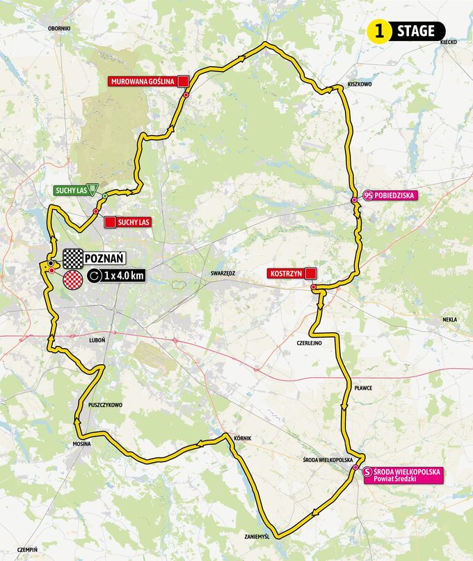 Trasa 80. Tour de Pologne – etap 1