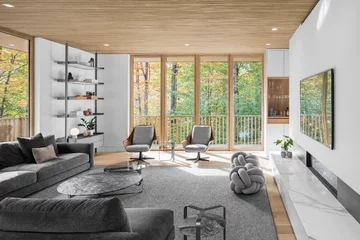 Drewniany dom w górach, projekt Thellend Fortin Architectes 