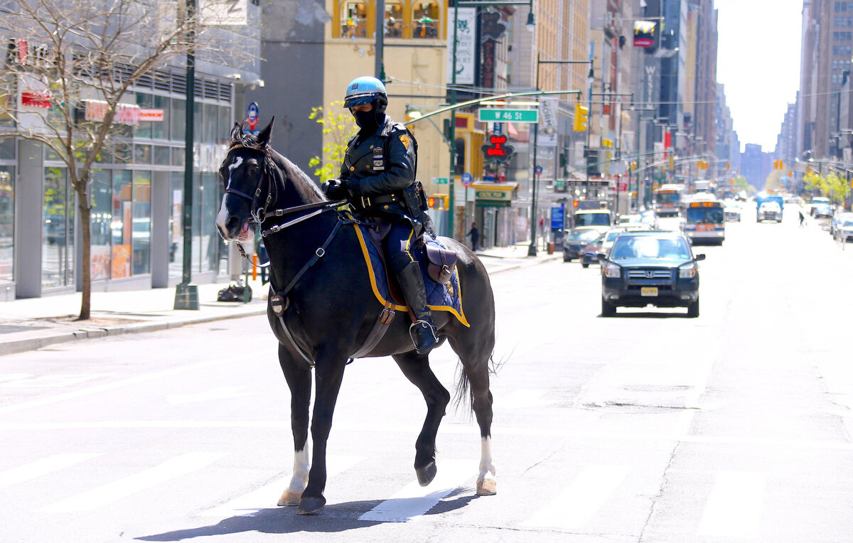 Nowy Jork. Konna policja patroluje miasto (22 kwietnia) 