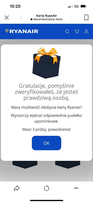 Karta podarunkowa Ryanair