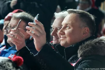 Prezydent Andrzej Duda na konkursie skoków narciarskich w Zakopanem 