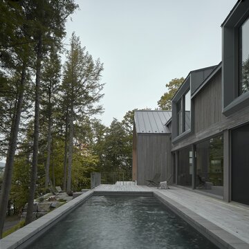 Minimalistyczny dom na klifie, projekt Matière Première Architecture 