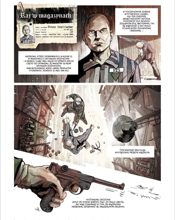 „Chleb wolnościowy” – komiks o więźniach Majdanka Strona komiksu „Chleb wolnościowy”