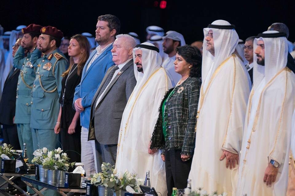 Lech Wałęsa na forum w Dubaju 