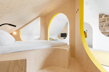 Przestrzeń do zabawy w prywatnym domu w Anwerpii, projekt Van Staeyen Interieur Architecten v2com, dezeen