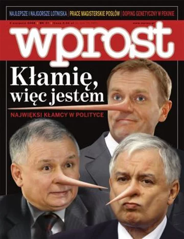 Okładka tygodnika Wprost nr 31/2008 (1336)