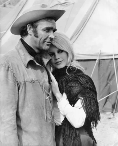 Brigitte Bardot i Sean Connery na planie filmu „Shalako” (1968)