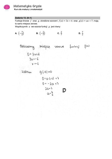 Zadanie 13 &ndash; Matura 2024. Matematyka &mdash; poziom podstawowy, Formuła 2015 &mdash; arkusze z&nbsp;odpowiedziami