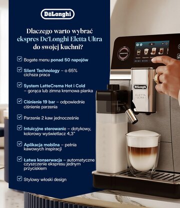 Dlaczego warto wybrać ekspres De&rsquo;Longhi Eletta Ultra do&nbsp;swojej kuchni? &ndash; infografika