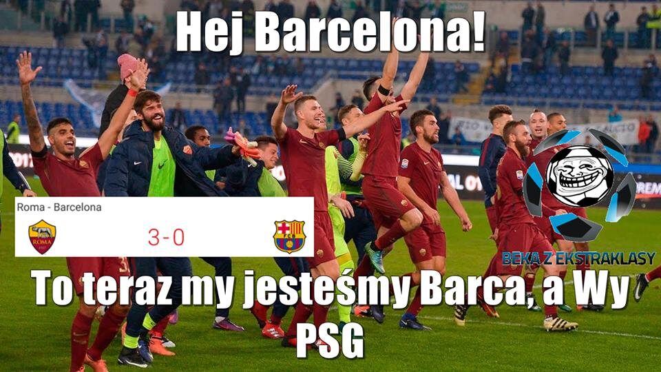 Mem po meczu AS Roma - FC Barcelona 