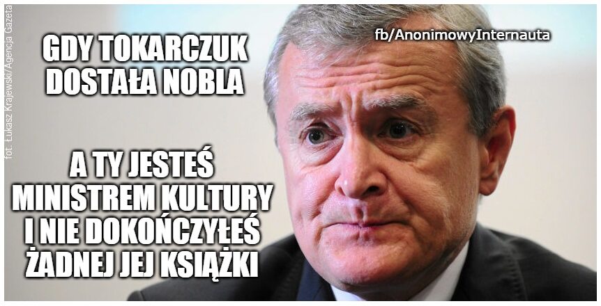 Mem po przyznaniu literackiej Nagrody Nobla Oldze Tokarczuk 
