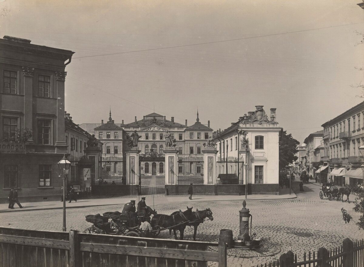 Pałac Brühla, widok od placu Saskiego, około 1914 roku 