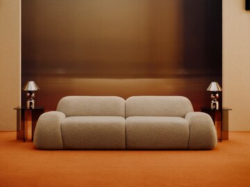 Sofa WOLKE z kolekcji Westwing Collection – rzeźbiarska forma inspirowana kształtem chmury, która definiuje przestrzeń nowoczesnego salonu 