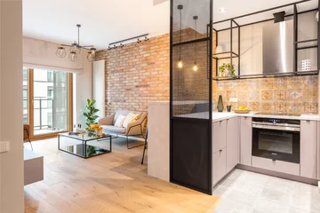 Kuchnia otwarta na salon, proj. Decoroom 