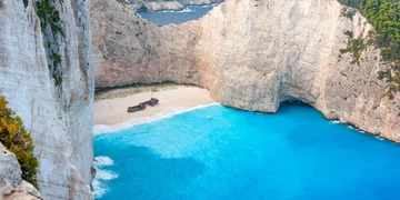 Wrak statku na wyspie Zakynthos 