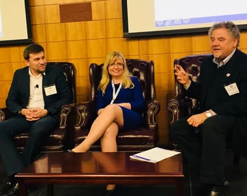 Paweł Pisarczyk, Ilona Weiss, Jerzy Orkiszewski Paweł Pisarczyk, Ilona Weiss, Jerzy Orkiszewski podczas panelu "Generating Value through loT and Cloud"