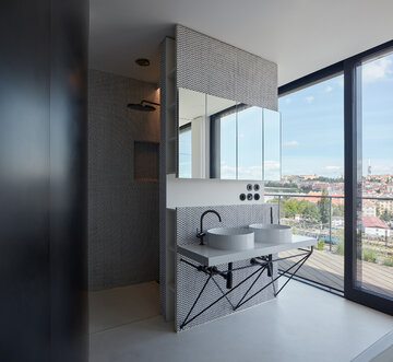Łazienka w&nbsp;apartamencie projektu Petr Janda Brainwork