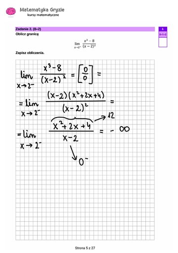 Zadanie 2&nbsp;&ndash; Matura 2024. Matematyka &mdash; poziom rozszerzony, Formuła 2023 &mdash; arkusze z&nbsp;odpowiedziami