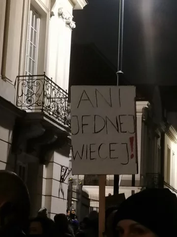 Plakaty i transparenty z marszu „Ani jednej więcej!” w Warszawie, 6.11.2021 r. 