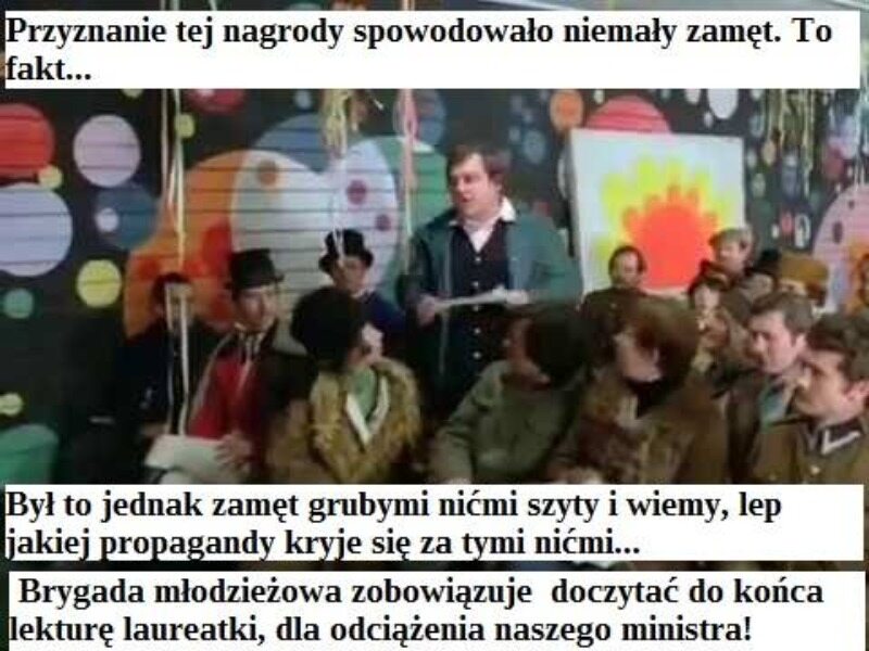 Mem po przyznaniu literackiej Nagrody Nobla Oldze Tokarczuk 